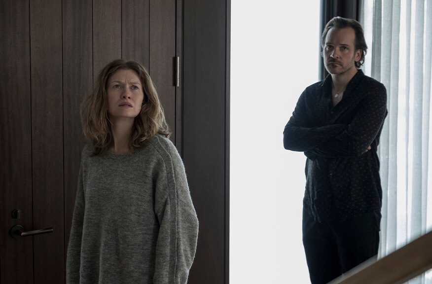 Mireille Enos as Rebecca and Peter Sarsgaard as Jay